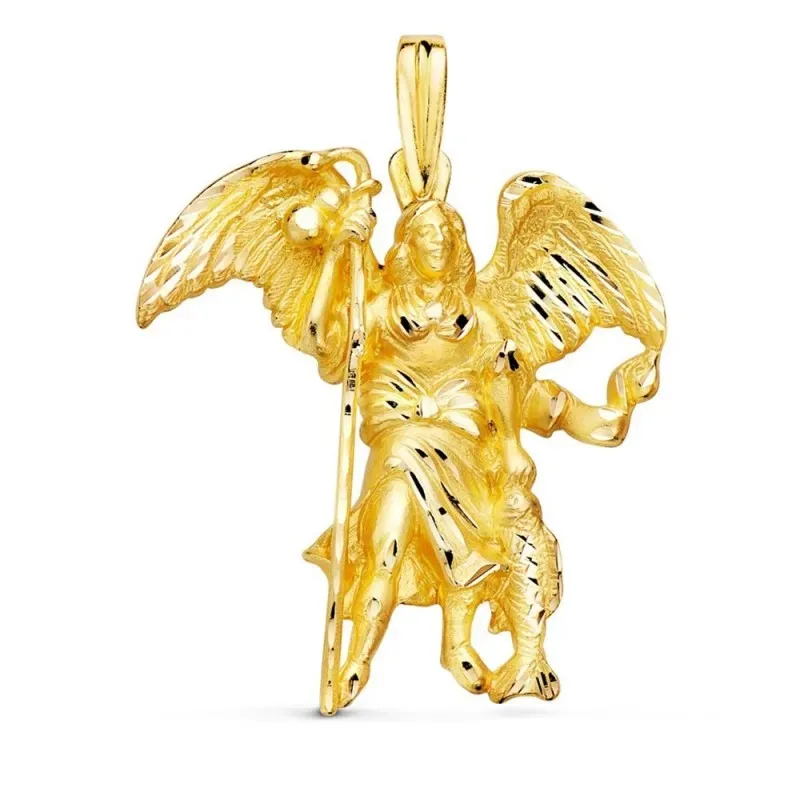 San Rafael Colgante Oro 18k unisex 33 mm. silueta tallada