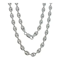 Cadena Plata Ley 925m maciza  unisex 50 cm. eslabón calabrote 8 x 6 m