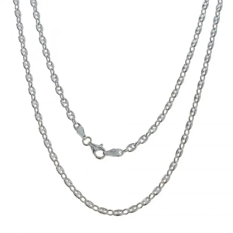 Cadena Plata Ley 925m maciza  unisex 50 cm. eslabón calabrote 4.8 x 3