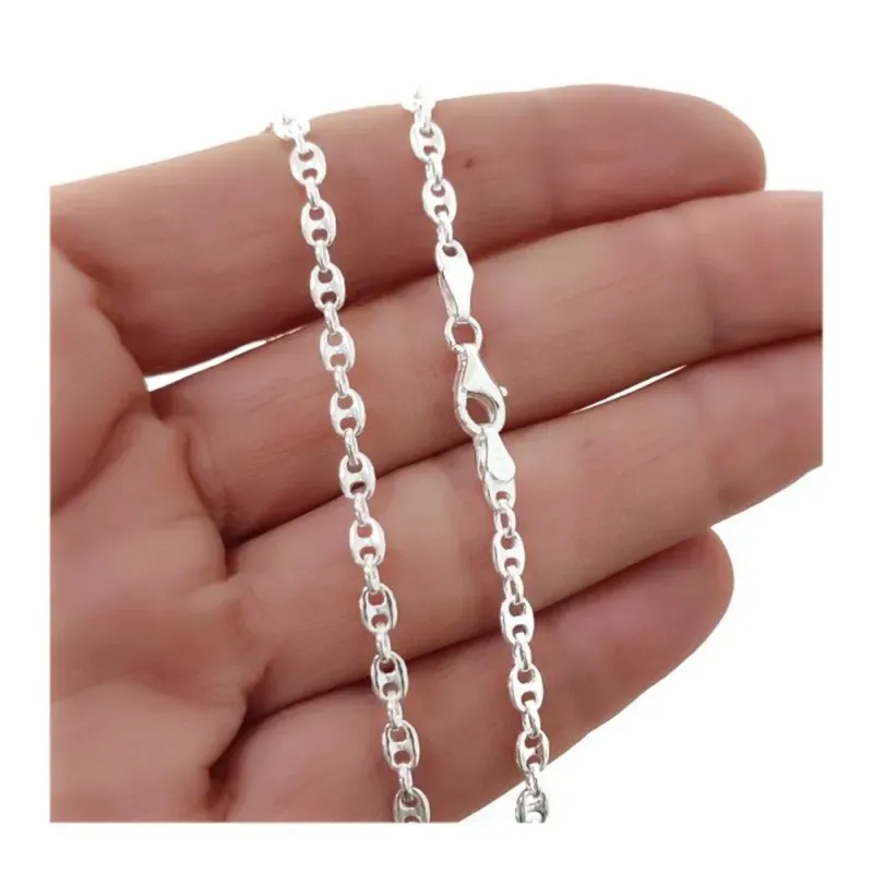 Cadena Plata Ley 925m maciza  unisex 50 cm. eslabón calabrote 4.8 x 3