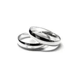 Alianza plata Ley 925m lisa grosor 4mm. brillo [AC0242]