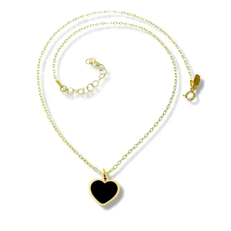 Gargantilla Plata Ley 925m chapadad oro 40 cm. colgante corazón 12 mm