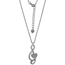 Gargantilla Plata Ley 925m mujer 42 cm. cadena forzada corazón clave