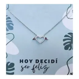Gargantilla Plata Ley 925m mujer 42 cm. cadena forzada corazón calado