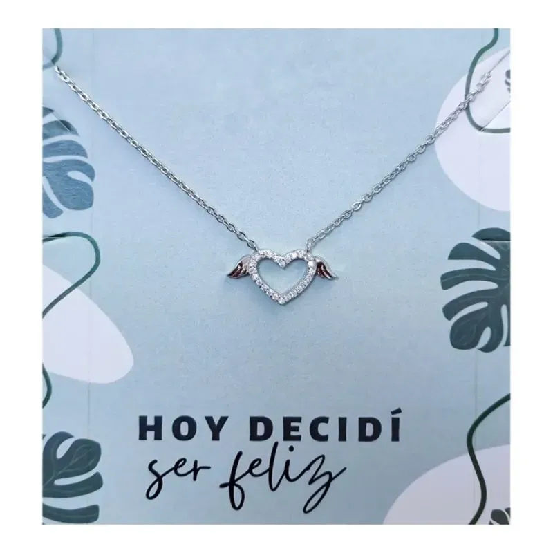 Gargantilla Plata Ley 925m mujer 42 cm. cadena forzada corazón calado