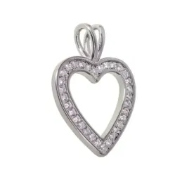 Colgante Plata Ley 925m mujer corazón 15 mm. circonitas calado
