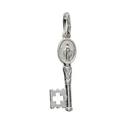 Virgen Milagrosa Colgante Plata Ley 925m forma llave 22 mm.