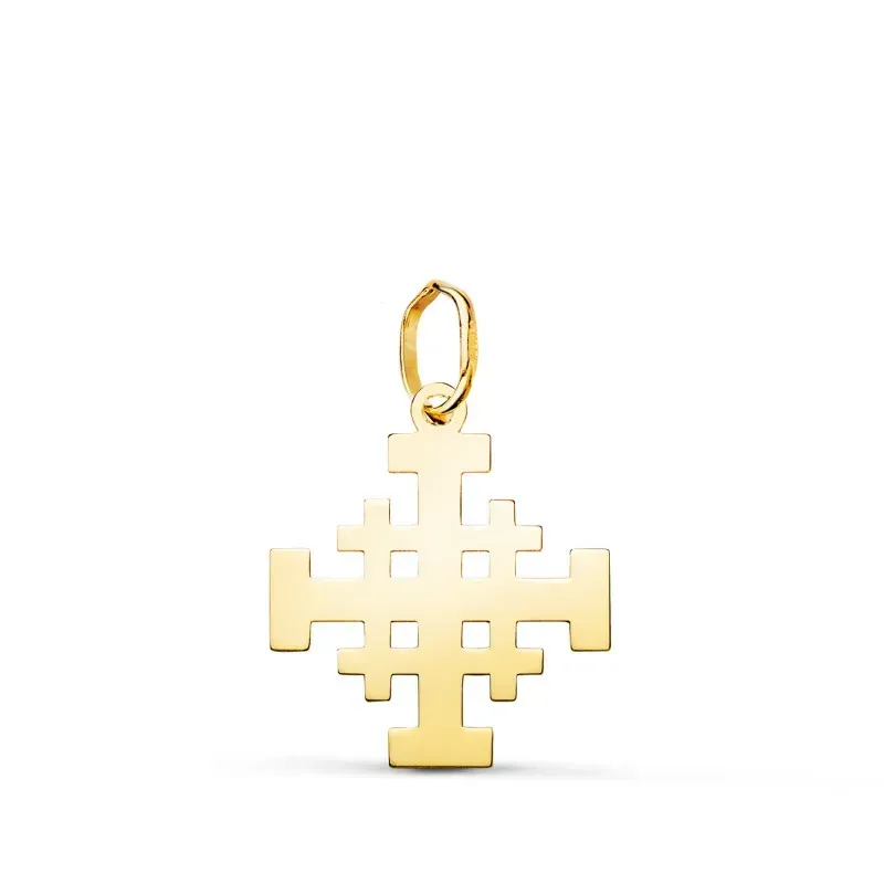 Cruz de Jerusalén Colgante Oro 18k brillo 17 x 15 mm.