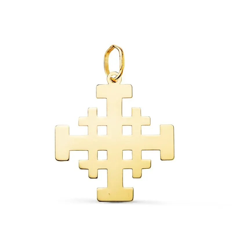 Cruz de Jerusalén Colgante Oro 18k brillo 22 x 20 mm.