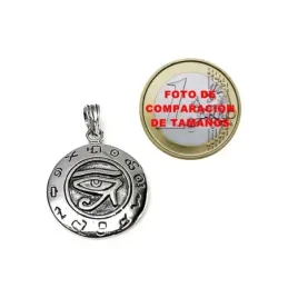 Colgante plata Ley 925m ojo de horus 23mm. amuleto talismán unisex redondo