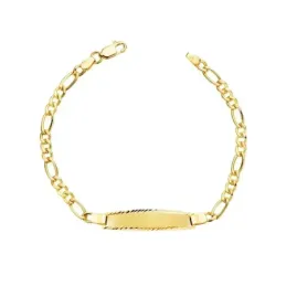 Esclava oro 18k Primera Comunión 18 cm. eslabón 3x1  ancho 4 mm. mosq