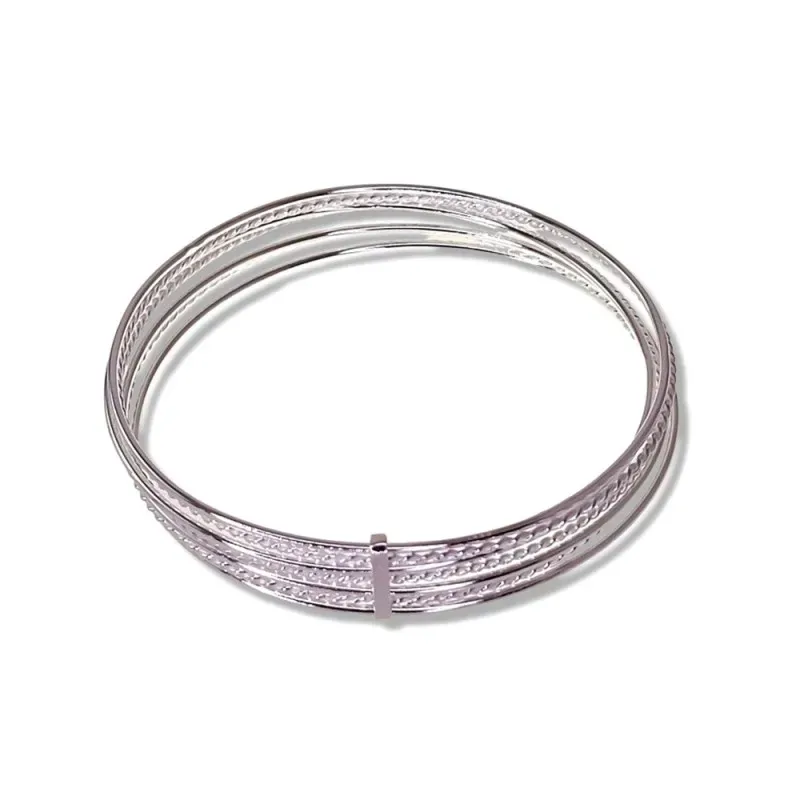 Semanario Pulsera en Plata de Ley 925m de 60 mm. diámetro interior ar