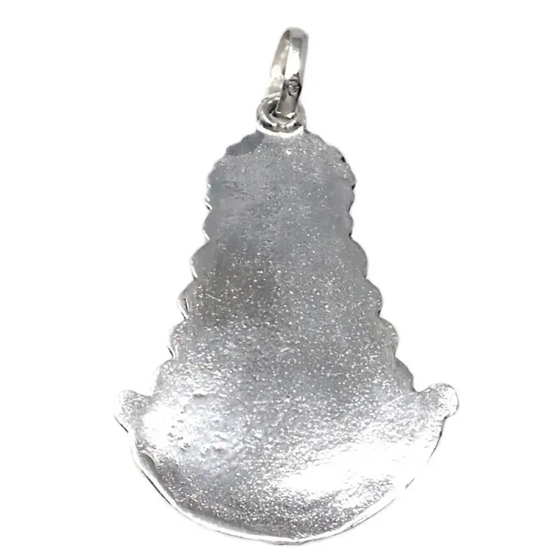 Colgante plata Ley 925m imagen Virgen del Rocío 38mm. silueta detalle
