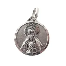Cristo del Gran Poder Virgen Esperanza de Triana medalla escapulario plata Ley 925m maciza 18 mm.