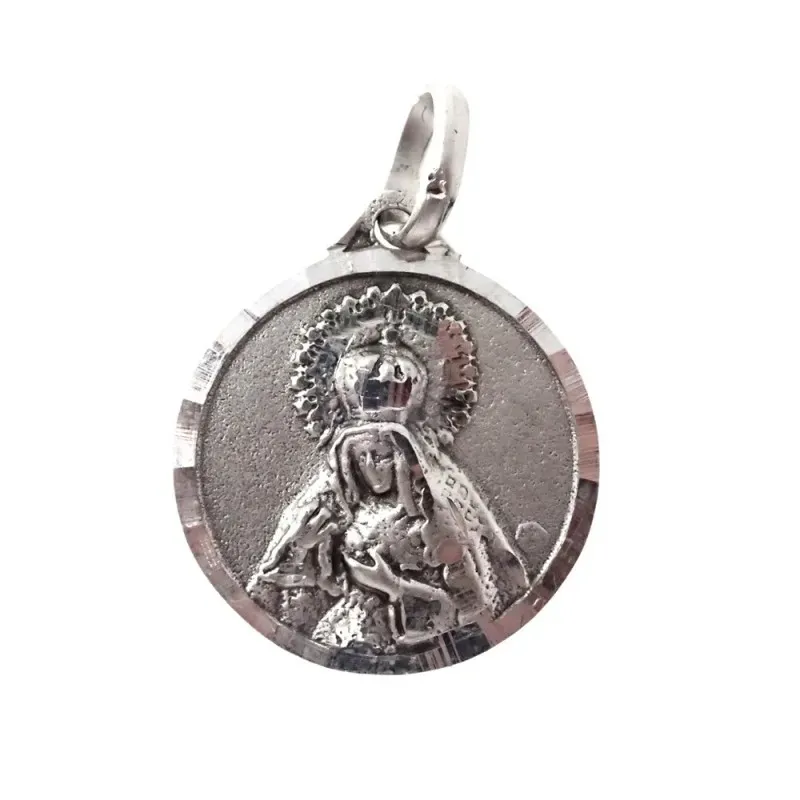 Cristo del Gran Poder Virgen Esperanza de Triana medalla escapulario plata Ley 925m maciza 18 mm.