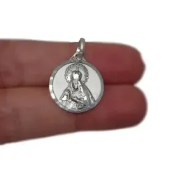 Cristo del Gran Poder Virgen Esperanza de Triana medalla escapulario plata Ley 925m maciza 18 mm.
