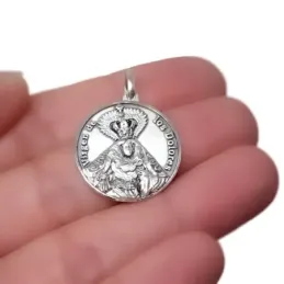 Virgen de los Dolores Medalla Plata Ley 925m maciza 22 mm. detalles t