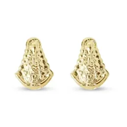 Virgen del Rocío Pendientes Plata Ley 925m chapados oro 8 mm.