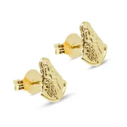 Virgen del Rocío Pendientes Plata Ley 925m chapados oro 8 mm.