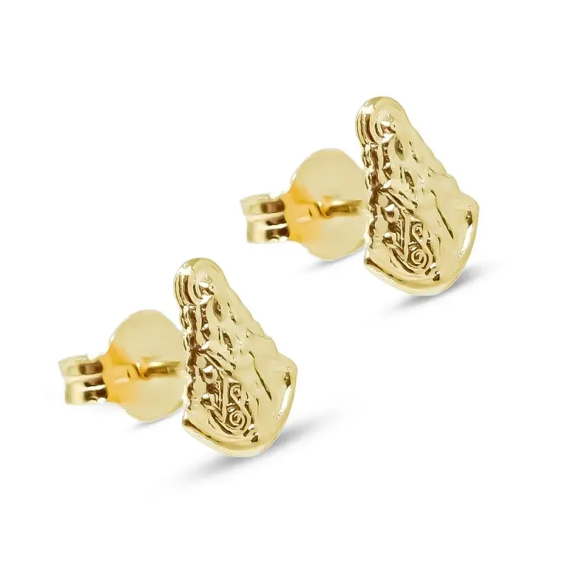 Virgen del Rocío Pendientes Plata Ley 925m chapados oro 8 mm.