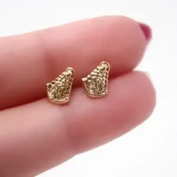 Virgen del Rocío Pendientes Plata Ley 925m chapados oro 8 mm.