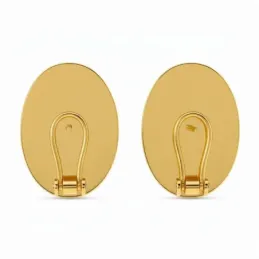 Pendientes oro 18k camafeo turquesa reconstituida 20mm. oval cierre o