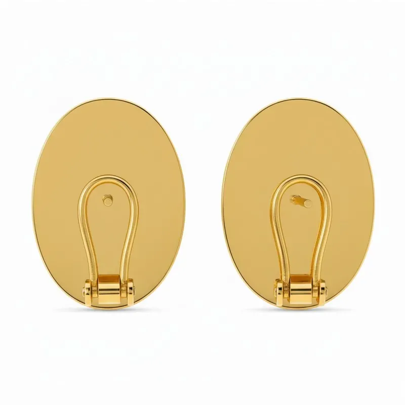 Pendientes oro 18k camafeo turquesa reconstituida 20mm. oval cierre o