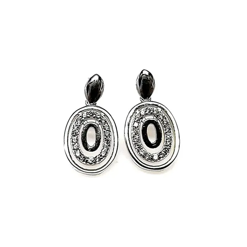 Juego plata Ley 925m rodiado piedras circonitas completo [AB0840]