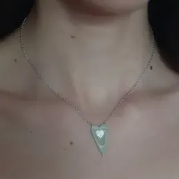 Gargantilla plata Ley 925m rodiada 40cm. colgante corazón centro circonitas corazón cierre mosquetón