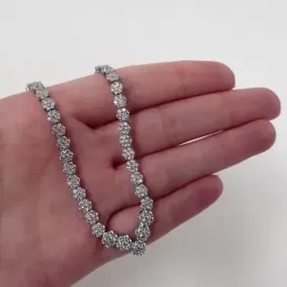Juego plata Ley 925m rodiada gargantilla pendientes sortija pulsera c