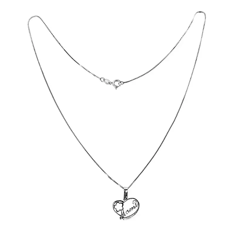 Conjunto plata Ley 925m mujer rodiada 45 cm. veneciana colgante MAMI