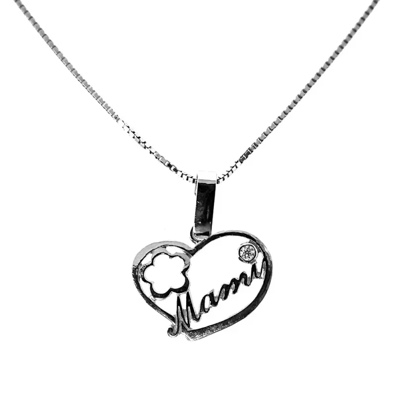 Conjunto plata Ley 925m mujer rodiada 45 cm. veneciana colgante MAMI