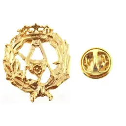 Insignia profesional Arquitectura escudo oro 18k 17 mm. pin cierre tr