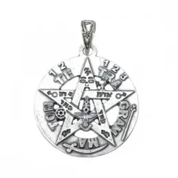 Colgante plata ley 925m tetragramatón 21mm. amuleto [AB1115]