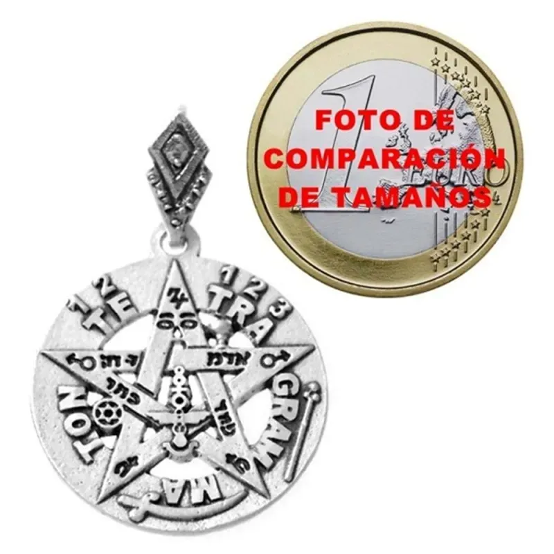 Colgante plata ley 925m tetragramatón 21mm. amuleto [AB1115]