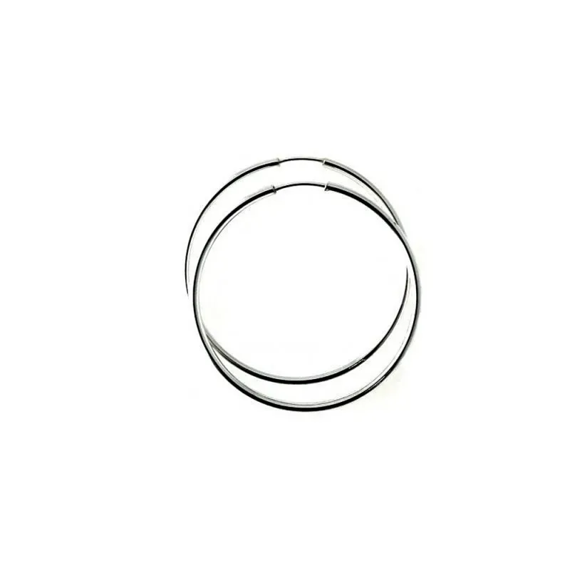 Pendientes aros plata Ley 925m finos lisos 35mm. diámetro [AC0233]