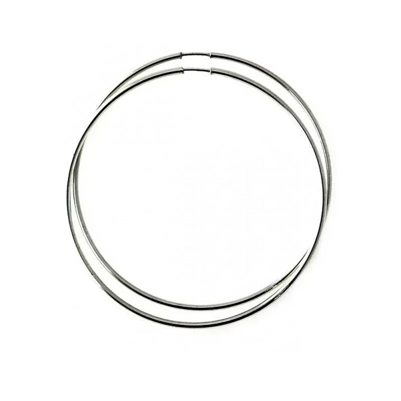 Pendientes aros plata Ley 925m finos lisos 60mm. diámetro [AC0238]
