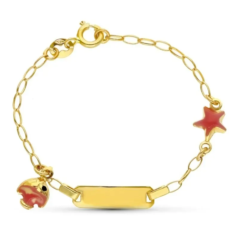 Esclava oro 18k bebé 13 cm. forzada alargada detalle pez estrella esm