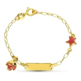 Esclava oro 18k bebé 13 cm. forzada alargada detalle pez estrella esm