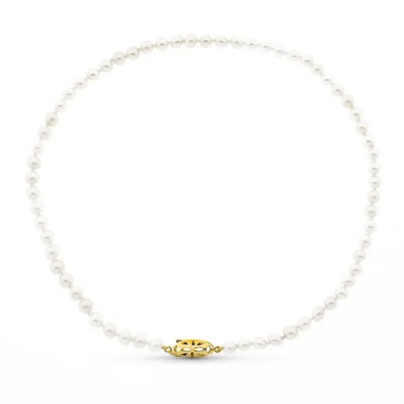 Gargantilla collar oro 18k mujer 40 cm. perlas cultivadas combinadas