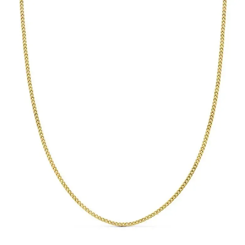 Cadena oro 18k unisex 40 cm. barbada hueca 1.5 mm.