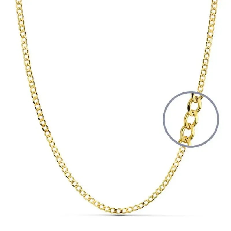 Cadena oro 18k unisex barbada 50 cm. maciza 3 mm.