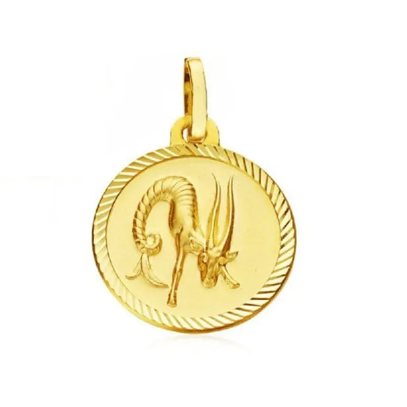 Colgante horóscopo signos del zodiaco oro 9k unisex 16 mm. signo CAPR