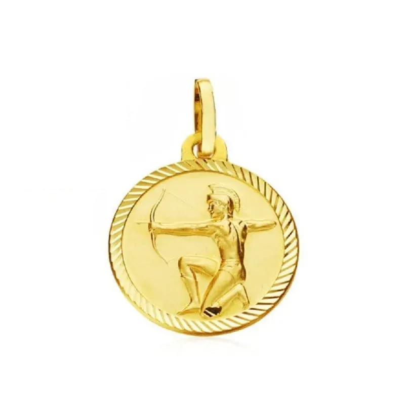 Colgante horóscopo signos del zodiaco oro 9k unisex 16 mm. signo SAGI