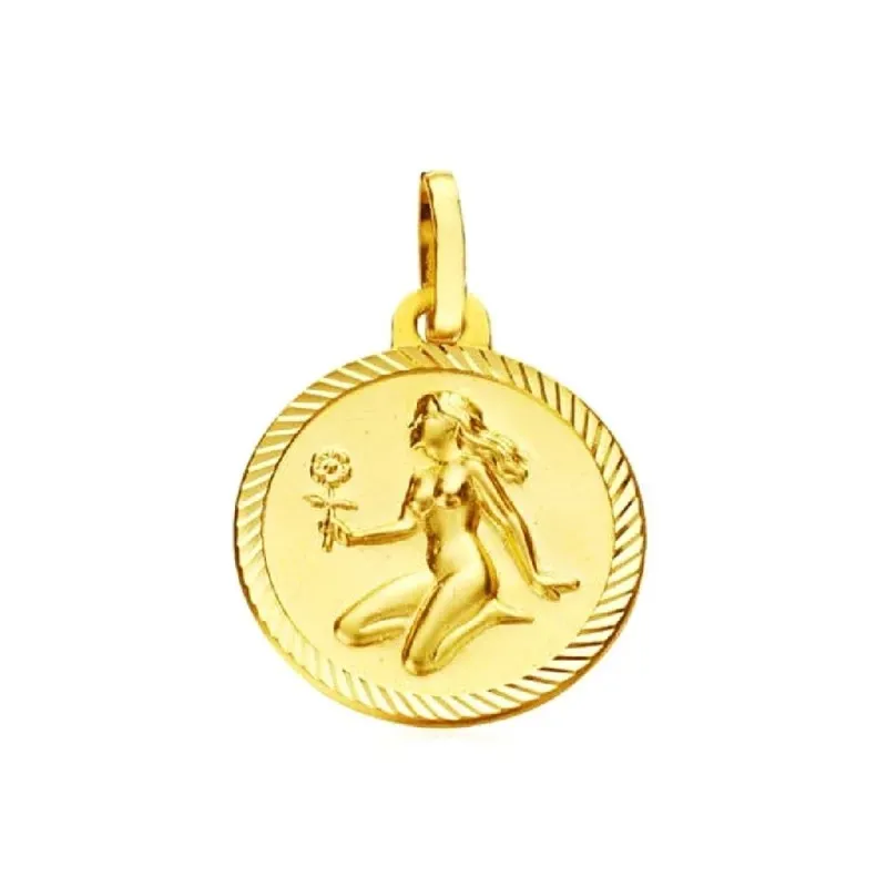 Colgante horóscopo signos del zodiaco oro 9k unisex 16 mm. signo VIRG