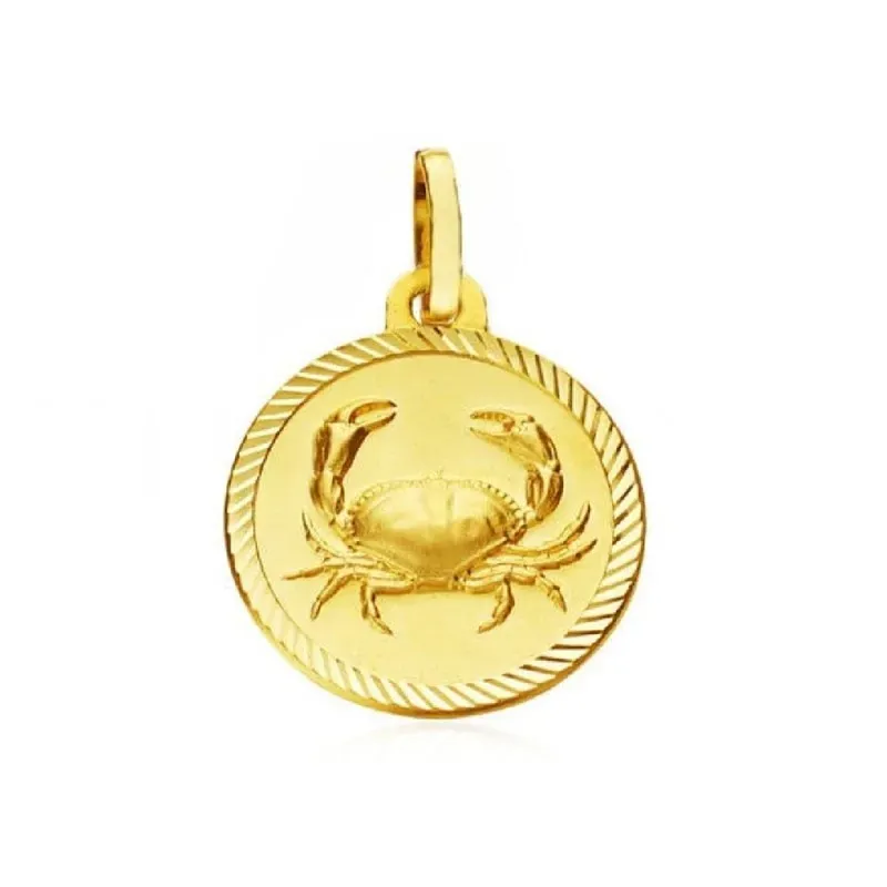 Colgante horóscopo signos del zodiaco oro 9k unisex 20 mm. signo CÁNC