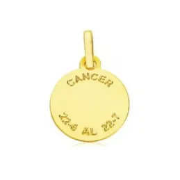 Colgante horóscopo signos del zodiaco oro 9k unisex 20 mm. signo CÁNC
