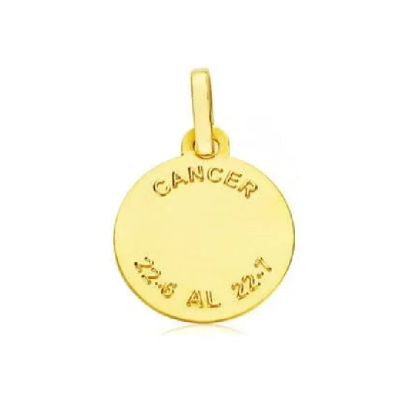 Colgante horóscopo signos del zodiaco oro 9k unisex 20 mm. signo CÁNC