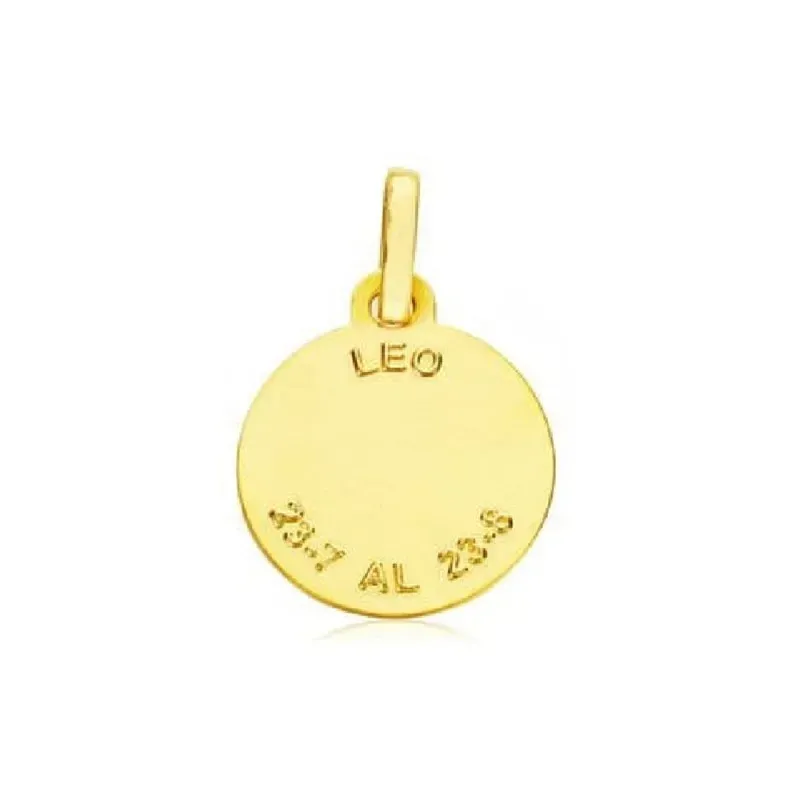 Colgante horóscopo signos del zodiaco oro 9k unisex 20 mm. signo LEO
