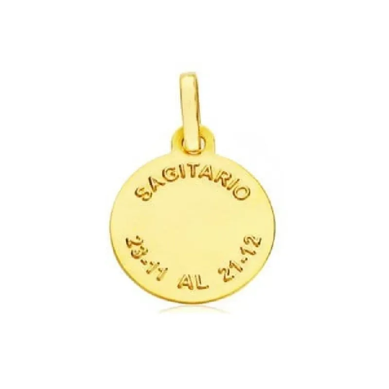 Colgante horóscopo signos del zodiaco oro 9k unisex 20 mm. signo SAGI